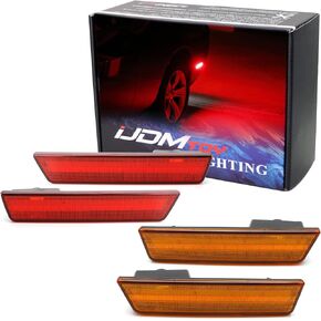 iJDMTOY (4 مصابيح LED للعدسات المدخنة متوافقة مع دودج تشالنجر 2008-2014، تتضمن (2) مصباح LED كهرماني أمامي و(2) مصباح LED أحمر خلفي in Saudi Arabia