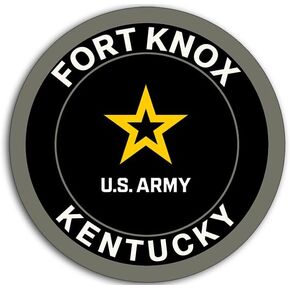 Round Fort Knox Base Sticker (Kentucky Logo Insignia Vinyl Decal for car, Laptop (3 inch) U.S. Army Licensed