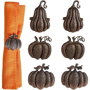 Fall Maples Napkin Rings Set of 12, Handmade Harvest Napkin Rings Pumpkin Berry Maple Leaves Napkin Holder Rings for Thanksgiving, Harvest Festival, Parties, Autumn, Halloween Dinner Table Decoration