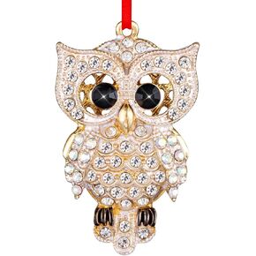 FLYAB Metal Owl Christmas Ornaments 2024 Owl Ornaments for Christmas Tree Owl Decor Christmas Ornaments Gifts for Women Girls Mom Sisters Owl Lovers