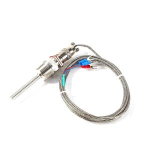 RTD Pt100 Temperature Sensor Probe 1/2" NPT Thread 3 Wires 2M 6.6 ft Cable Stainless Steel Probe -50 to 300 ℃