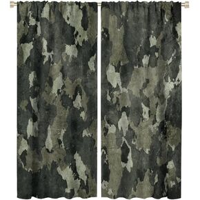 Brown Tree Bark Bathroom Blackout Curtains,Retro Rustic Country Old Trunk Wood Style Window Door Curtains for Bedroom Kitchen Living Room Home Decor W42xL45in
