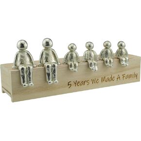 5th Anniversary Idea - 5 Years We Made A Family Metal Ornament - Choose Your Family Combination (2 Children)