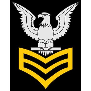 Black: US Navy Petty Officer First Class E6 Sticker (1st Naval Insignia Logo Vinyl Decal for car or Laptop Navy (3 x 4 inch) USN Licensed