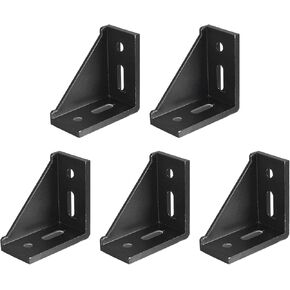 uxcell 5Pcs Inside Corner Bracket Gusset, 77x77x40mm 4080 Angle Connectors for 4040 Series Aluminum Extrusion Profile Black
