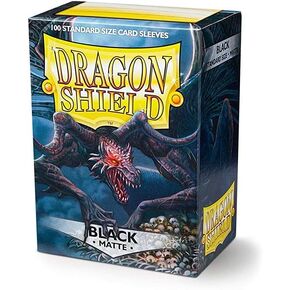 2 Packs Dragon Shield Matte Black Standard Size 100 ct Card Sleeves Value Bundle!