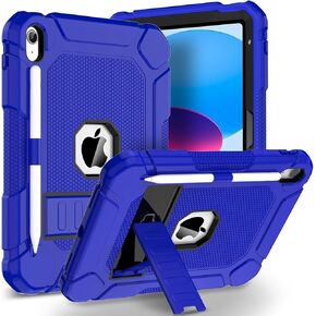 BMOUO Case for iPad 10th Generation 10.9 inch 2022, iPad 10th Generation Case with Kickstand & Pencil Holder, Heavy Duty Shockproof Rugged Protective iPad 10th Gen Case, Pink