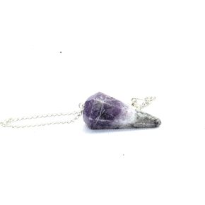 Jet Amethyst Plain Cone Shaped Pendulum 6 Faceted Carved Antique India