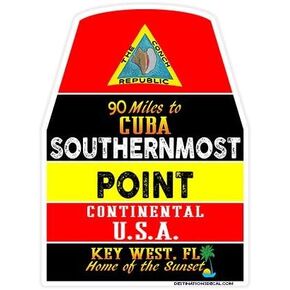 Key West Florida Vinyl Decal Buoy Sticker 4" x 2.9"