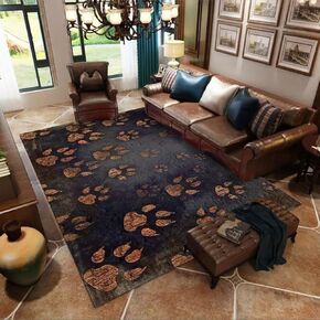 Rustic Cabin Bear Deer Rugs Floor Mat for Home Office Decor Patchwork Wildlife Plants Print Carpet Doormat,2'x3'