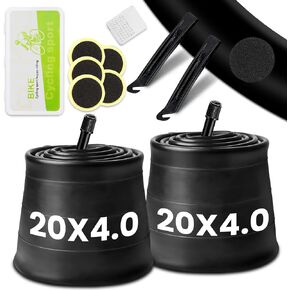 2 Pack Fat Bike Tube,26x4.0 Fat Bike Inner Tube with AV 32mm Schrader Valve, Premium Butyl Rubber Fat Tire Bike Tube with Tire Repair Kit, Bike Tube for Road/MTB/E Bike