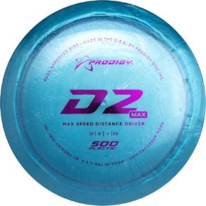 Prodigy Disc 500 D2 Max Driver | Overstable Disc Golf Distance Driver | Slimmer, Fast Profile | Faster & More Glide Than D2 | Extremely Durable | Great for Max Distance Shots | Colors May Vary