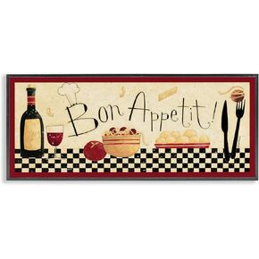 Stupell Home Décor Bon Appetit Kitchen Wall Plaque, 7 x 0.5 x 17, Proudly Made in USA
