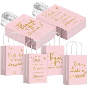 Gueevin 40 Pcs Employee Appreciation Bulk Thank You Gifts Paper Bags for Employee Pastor Coworker Social Worker Thank You Birthday Party Gift Team Appreciation Inspirational Gift(Kraft Color)