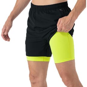 Mens Running Shorts with Compression Liner 2 in 1 Gym Shorts 5 Inch Lightweight Quick Dry