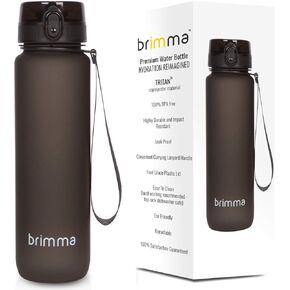 Brimma Premium Sports Water Bottle with Leak Proof Flip Top Lid - Eco Friendly & BPA Free Tritan Plastic - Must Have for The Gym, Yoga, Running, Outdoors, Cycling, and Camping