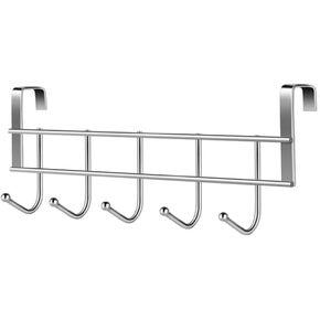 رف اندي الأوركيد فوق الباب 5 خطافات، شماعة مناشف للمعاطف، خطافات باب للمناشف من الفولاذ المقاوم للصدأ، منظم حمام منزلي بسيط وجيد التحمل in Kuwait