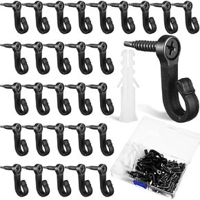 Zhengmy 120 Sets Christmas Light Hooks Outdoor Patio Light Hangers Light Clips with Screw and Storage Box, Light Hooks for Outdoor String Lights for Easy Release Wire and Fairy LED Lights(Brown)
