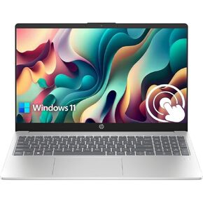 HP 2024 Newest Pavilion 15.6"" HD Touchscreen Laptop, 8GB RAM, 256GB SSD Storage, Intel Core Processor, Type-C, HDMI, Backlit Keyboard, Windows 11 Home, Silver, 156TT1 (Renewed)
