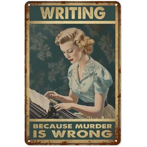 Coffee Because Murder Is Wrong Metal Tin Sign Nostalgic Funny Vintage Retro Wall Decor Art For Home Garden Coffee Bar Kitchen 8 X 12 Inches Plaque Tin Sign