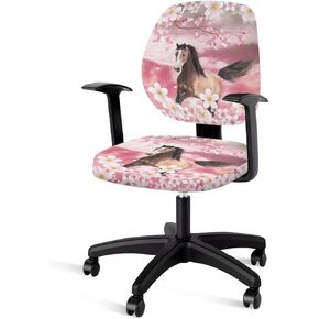 GLENLCWE Purple Dog Paw Print Computer Office Chair Covers 2Piece Stretch High Back Chair Slipcovers for Boss Rotating Chairs for Puppy’s Lover