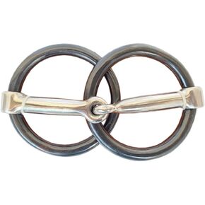 HILASON Weighted O Ring Snaffle Bit Stainless Steel and Black Sweet Iron | Horse Bit | Horse Bits Western | Walking Horse Bits | Training Horse Bit | Equine Bits | Bit for Horses
