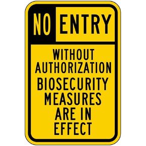 DAOLEG No Entry Biosecurity Measures are in Effect Warning Sign 8x12 Funny Novetly Farmhouse Caution Notice Fade Resistant Alert Wall Decor Signs For Safety