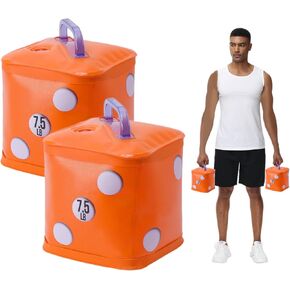 Travel Dumbbells, Water Filled Dumbbells Set, Fitness Exercise Dice 15/20 lbs, Portable Fitness Equipment, Fun for Strength Training, Core Training