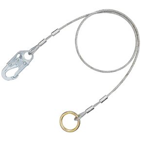 3M Protecta AJ408AG Pass Thru 1/4-Inch Coated Galvanized Cable, Tie Off Adaptor,3/4-Inch 3600# Snaphook And 3x3/8-Inch Plated O-Ring, 6-Feet, Silver