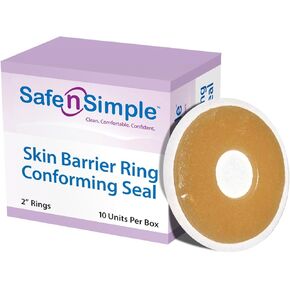Safe n' Simple Ostomy Barrier Ring - 2" Extra Thick - Adhesive Stoma Skin Barrier - Skin Safe Adhesive Ostomy Supplies Ring Barrier - Adhesive Barrier Rings for Colostomy
