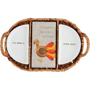Mud Pie Thanksgiving Napkin Basket Set; assembled 8" x 14 1/4"