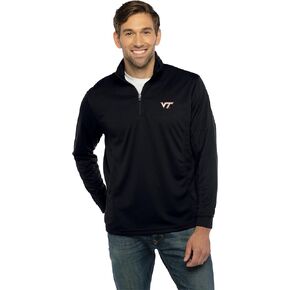 Vantage Apparel Men's Collegiate Performance Micro Mesh Black 1/4 Zip Pullover