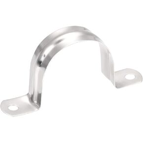 uxcell 67mm(2.6") Rigid Pipe Strap, 2 Hole Tube Straps 201 Stainless Steel Tension Tube Clip Clamp 8pcs