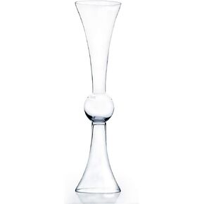 WGV Tall Trumpet Vase, Open 6", Height 24", Base 6", (Multiple Size/Color Choices) Clear Reversible Latour Floral Wedding Centerpiece Home Event Decor, 1 Piece (VTV2124)