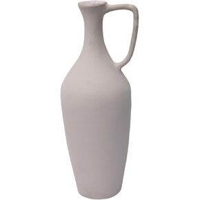 Crème Ceramic Pitcher, Medium Size Vintage-Style Decorative Vase for Home Decor, Dining Table Centerpiece, Floral Arrangements, Elegant Pottery Display