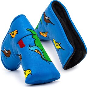 Birdie&Green Golf Putter Cover Headcover Blue, Golf Blade Putter Head Cover Magnetic - PU Leather Made Golf Headcovers for Putters