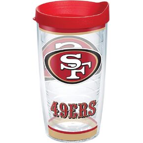 Tervis Made in USA Double Walled NFL San Francisco 49ers Insulated Tumbler Cup Keeps Drinks Cold & Hot, 16oz, Colossal