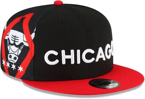 New Era Chicago Bulls 9FIFTY 2023-2024 City Edition Snapback Cap, Adjustable Hat Black Red in Saudi Arabia