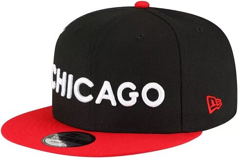New Era Chicago Bulls 9FIFTY 2023-2024 City Edition Snapback Cap, Adjustable Hat Black Red in Saudi Arabia