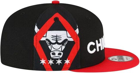 New Era Chicago Bulls 9FIFTY 2023-2024 City Edition Snapback Cap, Adjustable Hat Black Red in Saudi Arabia