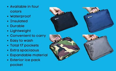 حقيبة ومنظم لمرضى السكري: حقيبة معزولة للأنسولين والمبرد ومستلزمات مرض السكري - حقيبة سفر محمولة مع كيس ثلج - حقيبة حمل مثالية لمرضى السكري وحل تخزين in Kuwait