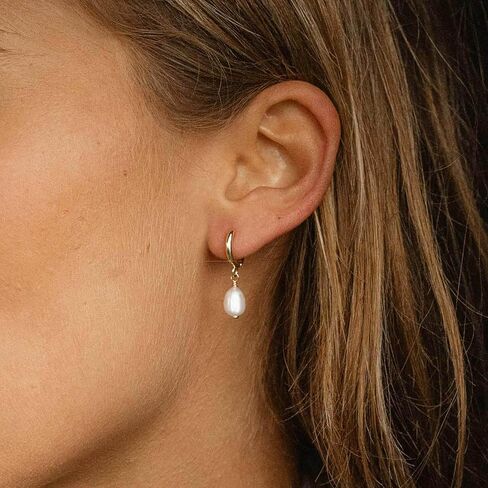 Pearl Earrings for Women Dainty Gold Pearl Drop Dangle Earrings Hypoallergenic Pearl stud Earrings Wedding Jewelry Gift for Women in Kuwait