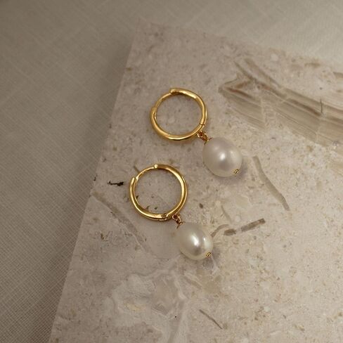 Pearl Earrings for Women Dainty Gold Pearl Drop Dangle Earrings Hypoallergenic Pearl stud Earrings Wedding Jewelry Gift for Women in Kuwait