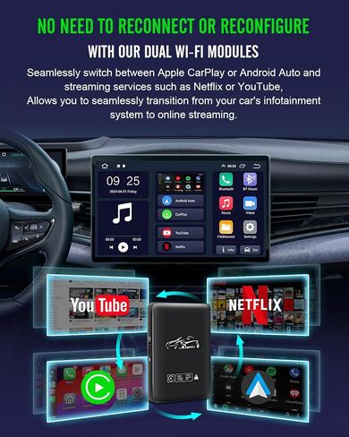 Wireless CarPlay Adapter for Apple Device,Stable Fast Connection USB CarPlay Wireless Adapter for iPhone Convert Factory Wired to Wireless CarPlay Adapter Plug & Play in Saudi Arabia