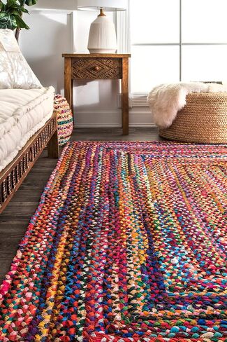 nuLOOM Tammara Bohemian Hand Braided Area Rug, 5x8, Multi in Saudi Arabia