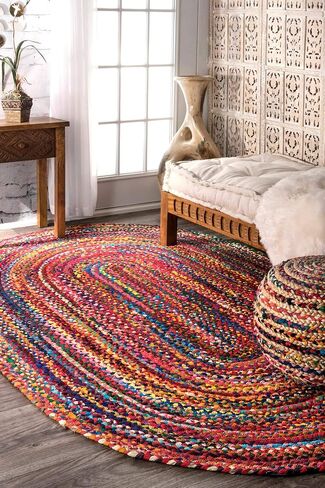 nuLOOM Tammara Bohemian Hand Braided Area Rug, 5x8, Multi in Saudi Arabia