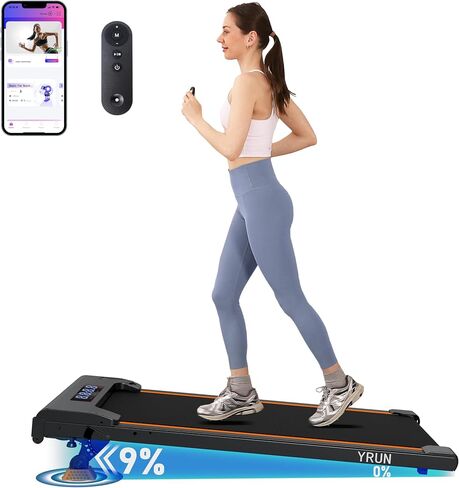 Walking Pad Under Desk Treadmill for Home and Office, Portable Small Treadmill 2.5HP Super Quiet Brushless Motorized Walking Jogging Running Machine with Remote Control in Saudi Arabia