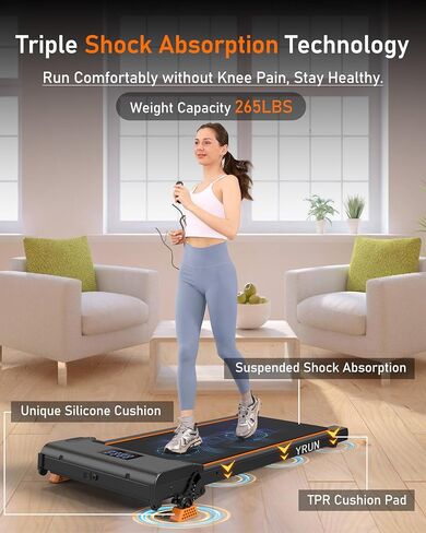 Walking Pad Under Desk Treadmill for Home and Office, Portable Small Treadmill 2.5HP Super Quiet Brushless Motorized Walking Jogging Running Machine with Remote Control in Saudi Arabia