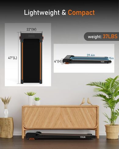 Walking Pad Under Desk Treadmill for Home and Office, Portable Small Treadmill 2.5HP Super Quiet Brushless Motorized Walking Jogging Running Machine with Remote Control in Saudi Arabia