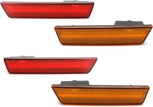 iJDMTOY (4 مصابيح LED للعدسات المدخنة متوافقة مع دودج تشالنجر 2008-2014، تتضمن (2) مصباح LED كهرماني أمامي و(2) مصباح LED أحمر خلفي in Saudi Arabia